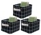 3 Pieces Storage Basket Bins Canvas Mini Storage Cubes Storage Basket for Makeup, Toys Liners, Books Storage Baskets with Handles for Shelves & Desks(3 Black)